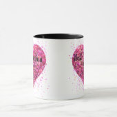 Roze vonkzinnig glitter hart beste oma ooit mok (Midden)