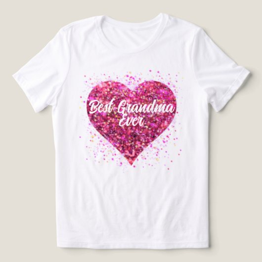 Roze vonkzinnig glitter hart beste oma ooit Tri-Blend shirt (Design voorkant)