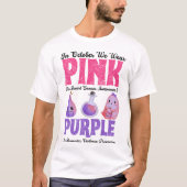 Roze voor borstkanker paarse huiselijk geweld t-shirt (Voorkant)