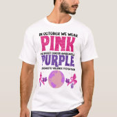 Roze voor borstkanker paarse huiselijk geweld t-shirt (Voorkant)