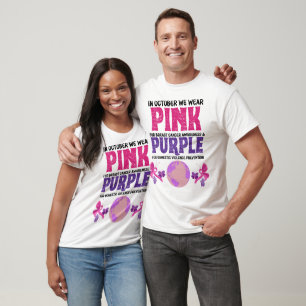 Roze voor borstkanker paarse huiselijk geweld t-shirt