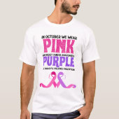 Roze voor borstkanker paarse huiselijk geweld t-shirt (Voorkant)