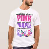 Roze voor borstkanker paarse huiselijk geweld t-shirt (Voorkant)