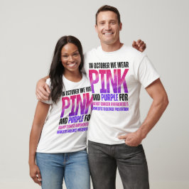 Roze voor borstkanker paarse huiselijk geweld t-shirt