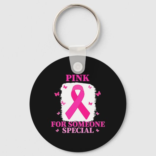 Roze voor iemand speciale borstkanker Wereldbeker Sleutelhanger (Voorkant)