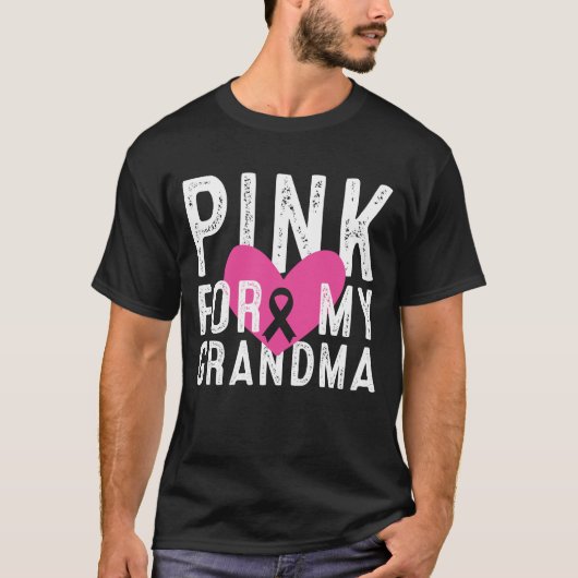Roze voor mijn grootmoeder Borst Cancer Awareness  T-shirt (Voorkant)