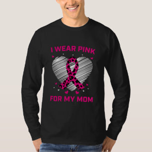 Roze voor mijn moeder Borst Cancer Awareness Heart T-shirt