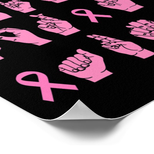 Roze voor mijn tante Gebarentaal Borstkanker Supo Poster (Hoek)