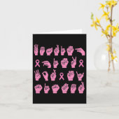 Roze voor mijn zus ASL Borstkanker Ondersteuning Kaart (Gele Bloem)