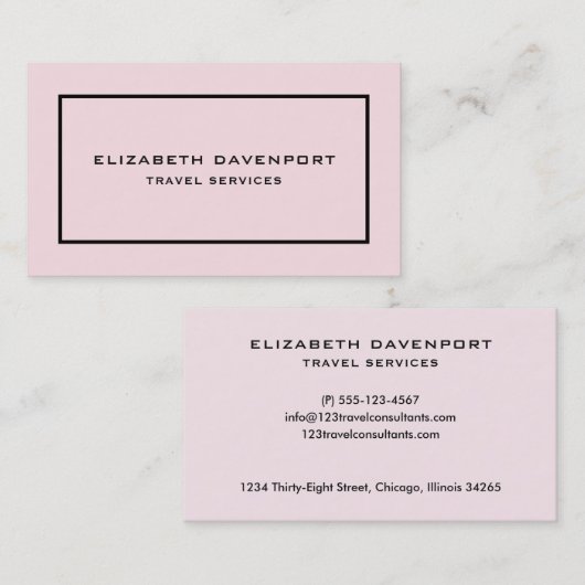 roze voor visitekaartje (Voorkant / Achterkant)