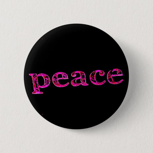 roze voor zwarte vrede ronde button 5,7 cm (Voorkant)