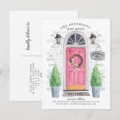 Roze vooraankondiging van het verplaatsen van de d aankondigingskaart (Voorkant / Achterkant)