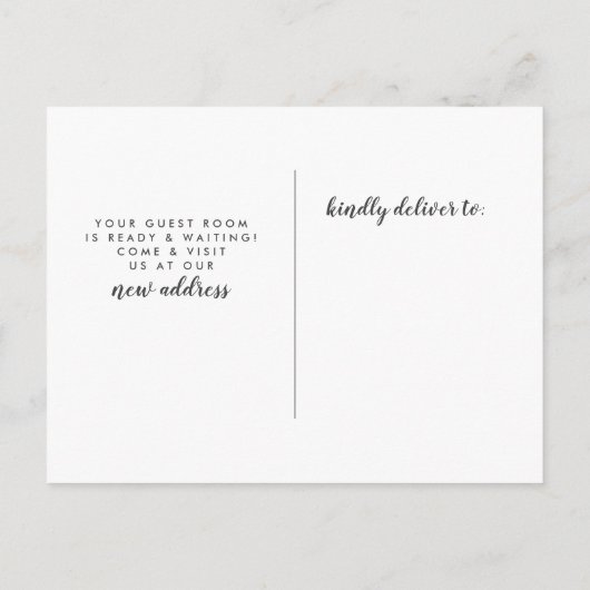 Roze vooraankondiging van het verplaatsen van de d aankondigingskaart (Achterkant)