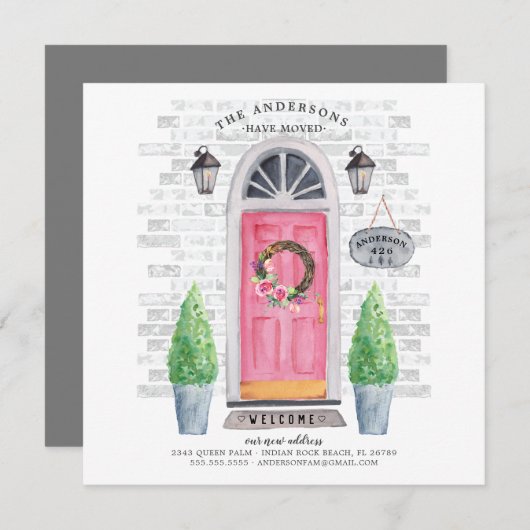 Roze vooraankondiging van het verplaatsen van de d kaart (Voorkant / Achterkant)