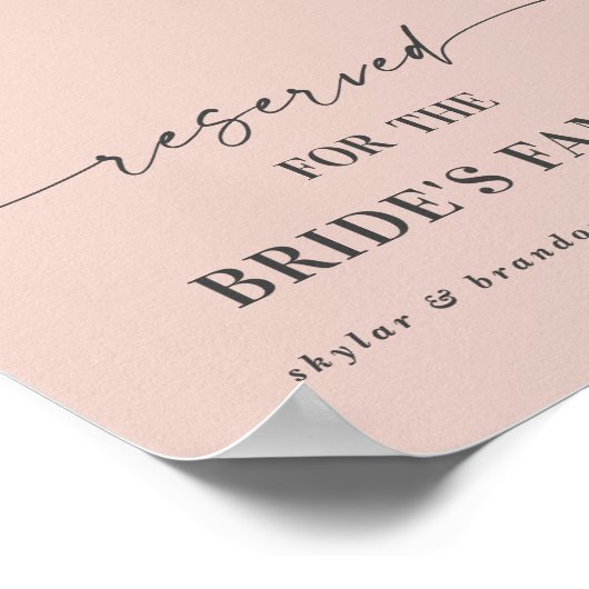 Roze voorbehouden voor het huwelijksbordje voor de poster (Hoek)