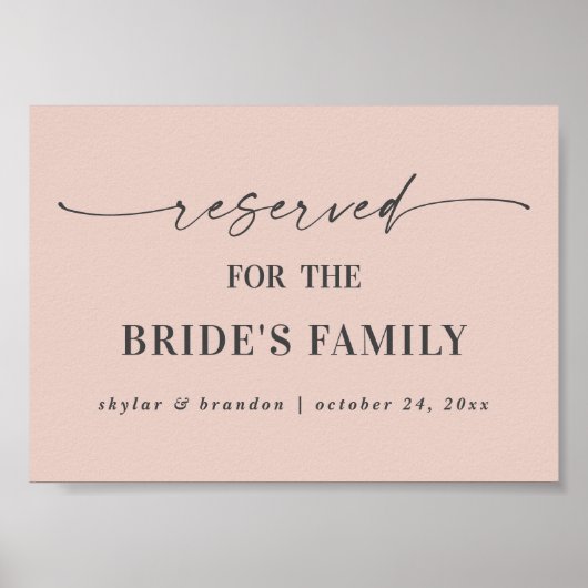 Roze voorbehouden voor het huwelijksbordje voor de poster (Voorkant)