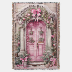  Roze Voordeur Pillars Garland Bows Deken