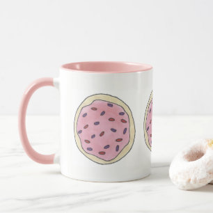 Roze voorgevormde suikerkoekjes voor het bakken va mok
