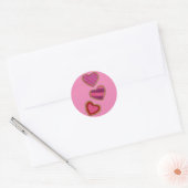 Roze voorgevormde Valentijnsdag Koekjesliefde Ronde Sticker (Envelop)