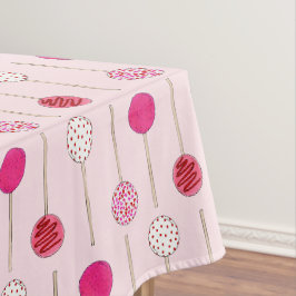 Roze voorgevulde Pop Dessert Bakery Food Print Tafelkleed
