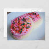 Roze voorgevulde verzendkaart briefkaart (Voorkant / Achterkant)