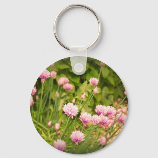 Roze voorjaarsalliums sleutelhanger (Voorkant)