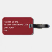 Roze voornaam bagagelabel (Achterkant horizontaal)