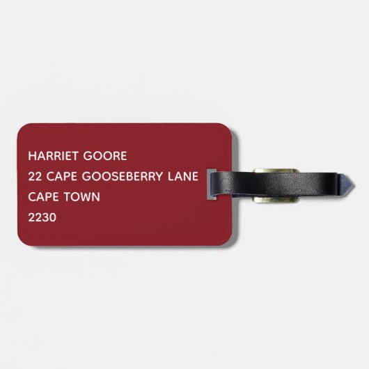 Roze voornaam bagagelabel (Achterkant horizontaal)