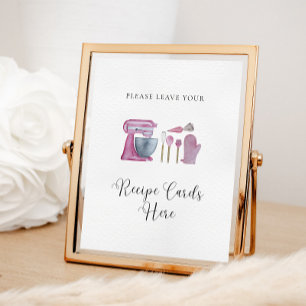 Roze Voorraad de Keuken Recept Kaarten Vrijgezelle Poster
