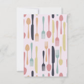 Roze voorraad van de Keukenbridale Douaneuitnodigi Kaart (Achterkant)