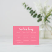 Roze voorspelling Baby shower Informatiekaartje (Staand voorkant)
