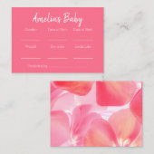 Roze voorspelling Baby shower Informatiekaartje (Voorkant / Achterkant)
