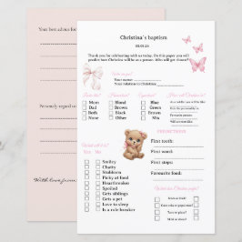 Roze voorspellingen en advies spel voor Doop