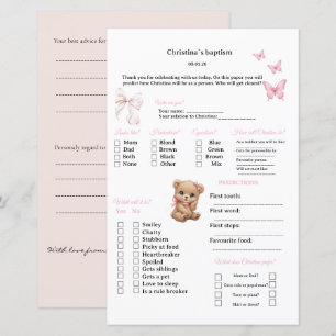 Roze voorspellingen en advies spel voor Doop