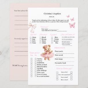 Roze voorspellingen en advies spel voor Doop