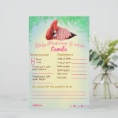 Roze voorspellingen van Flamingo & de Kaart van he (Staand voorkant)