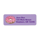Roze voorzijde Donut Doughnut Sprinkles Breakfast Etiket (Voorkant)