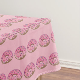 Roze voorzijde Donut Doughnut Sprinkles Breakfast Tafelkleed