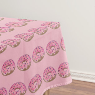 Roze voorzijde Donut Doughnut Sprinkles Breakfast Tafelkleed