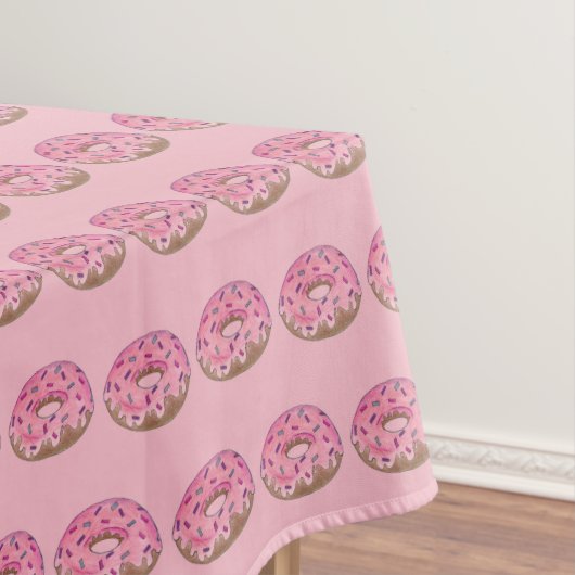 Roze voorzijde Donut Doughnut Sprinkles Breakfast Tafelkleed (Voorbeeld)