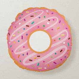 Roze voorzijde en chocolade-moer met sprinken rond kussen