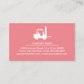 roze Vorkheftruck Bouw Visitekaartje (Achterkant)