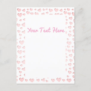 Roze vormgeving papier voor hartslag snijdt Briefk Briefkaart