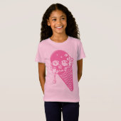 Roze vormig ijsje, T-shirt (Voorkant volledig)