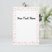 Roze vormig papier voor basispapier zonder extra d bedankkaart (Staand voorkant)