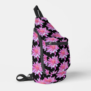 Roze vormig patroon,  bloempatroon sling bag