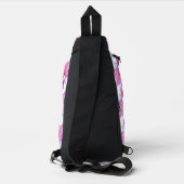 Roze vormig patroon,  bloempatroon sling bag (Achterkant)