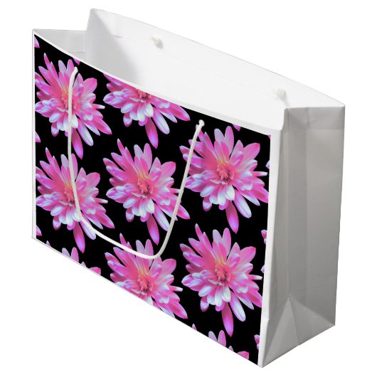 Roze vormig patroon groot cadeauzakje (Voorkant Gekanteld)