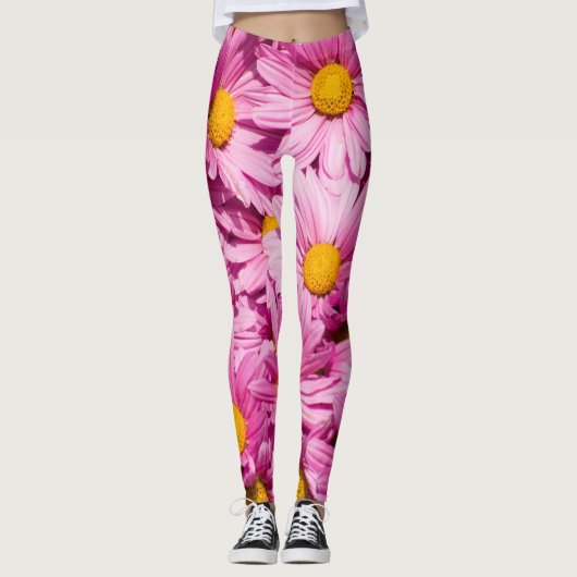 Roze vormig patroon leggings (Voorkant)