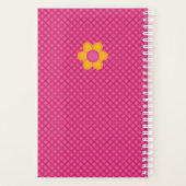 Roze vormig patroon stikt gele bloemnaam planner (Achterkant)